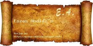 Eszes Abdiás névjegykártya